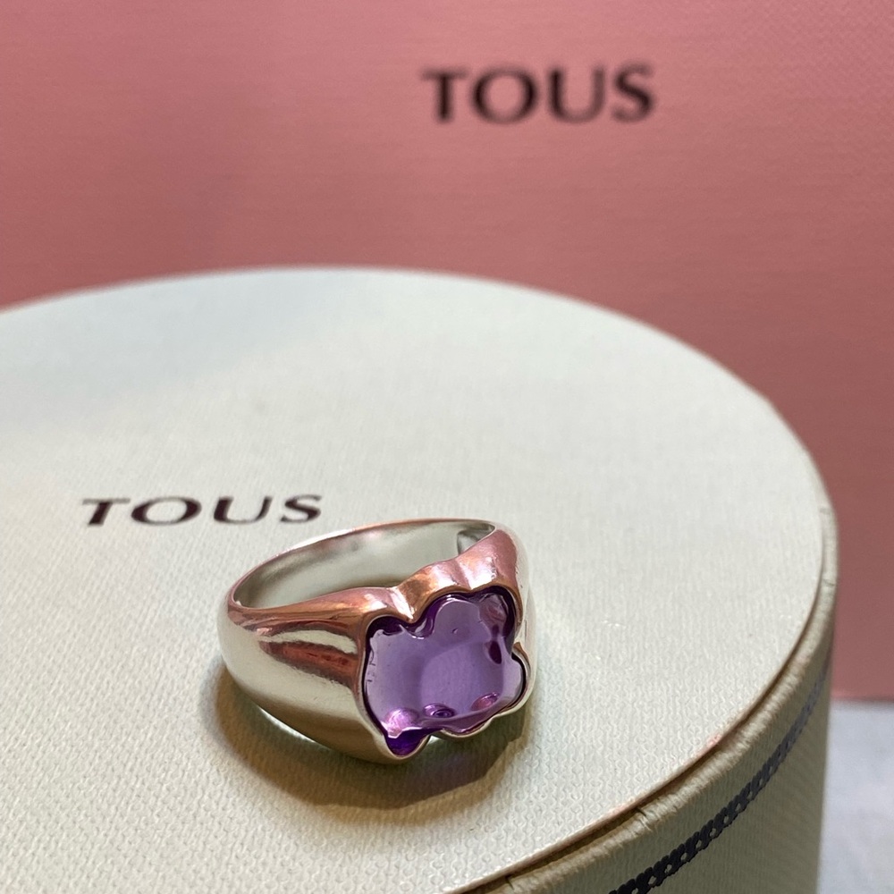 Tous new with out tags amethyst ring size 7.5 -8